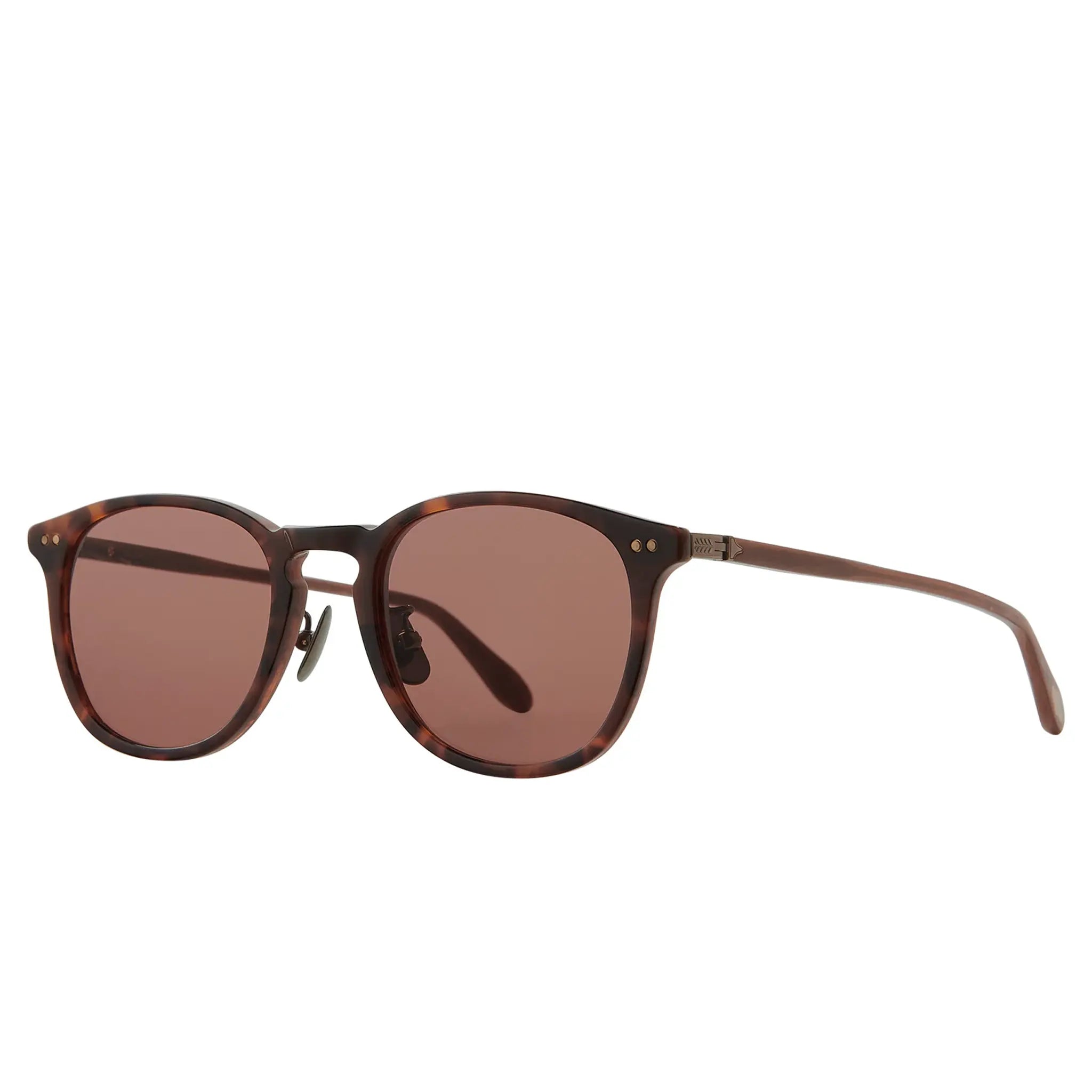 Front View of Garrett Leight Kinney J Forever Classic Sienna Tortoise Laminate Sunglasses 2168-49-SITL/PRW